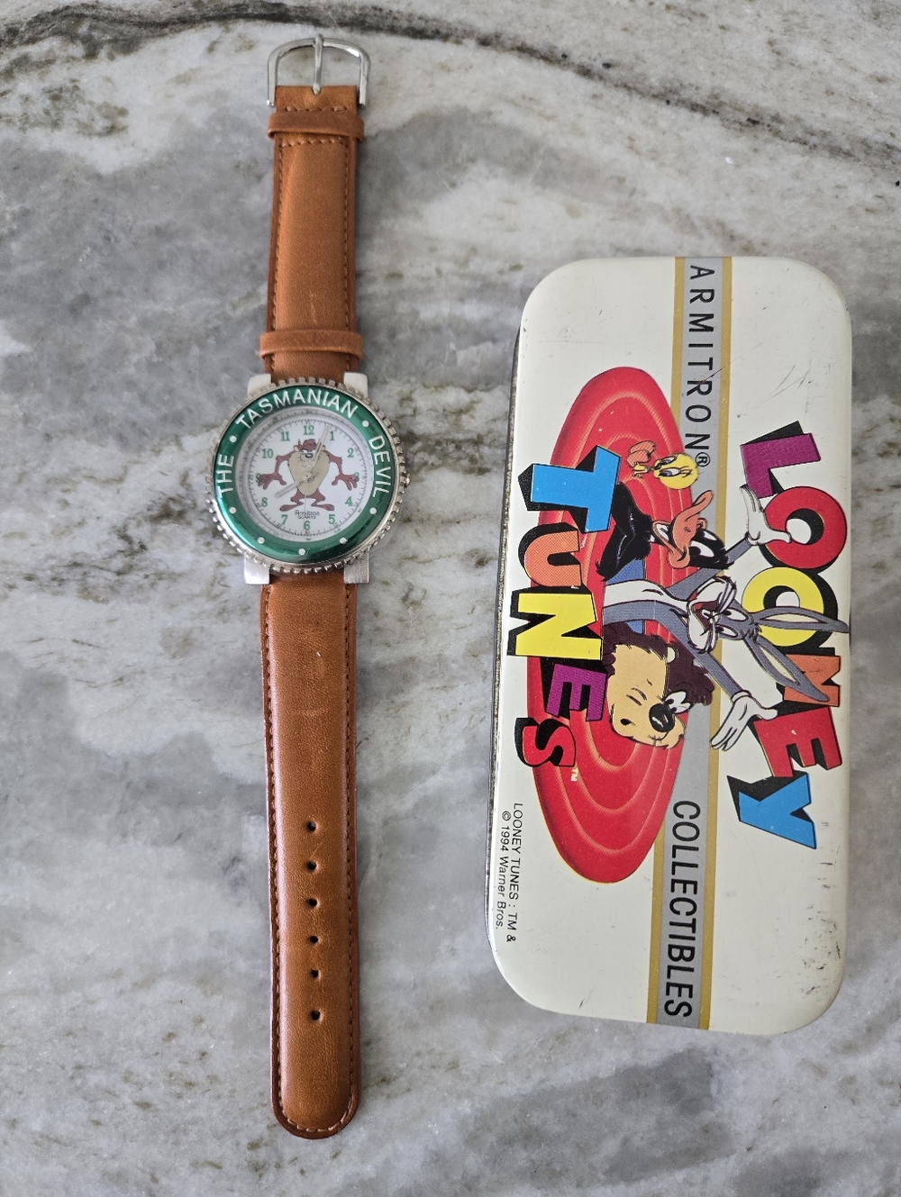 The Tasmanian Devil Character Watch with Brown Leather Strap Unisex